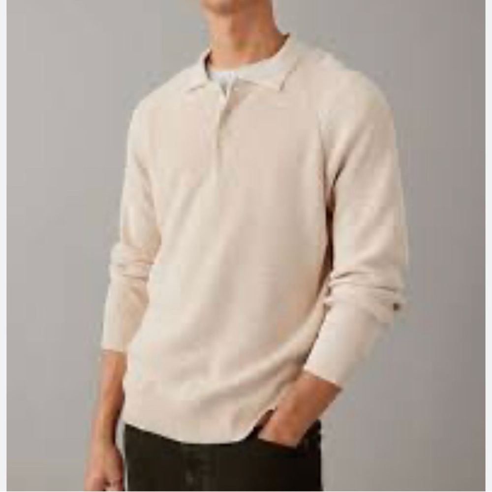 American Eagle cream collared sweater size XXL